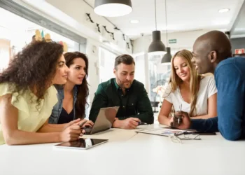 group of young people planning together